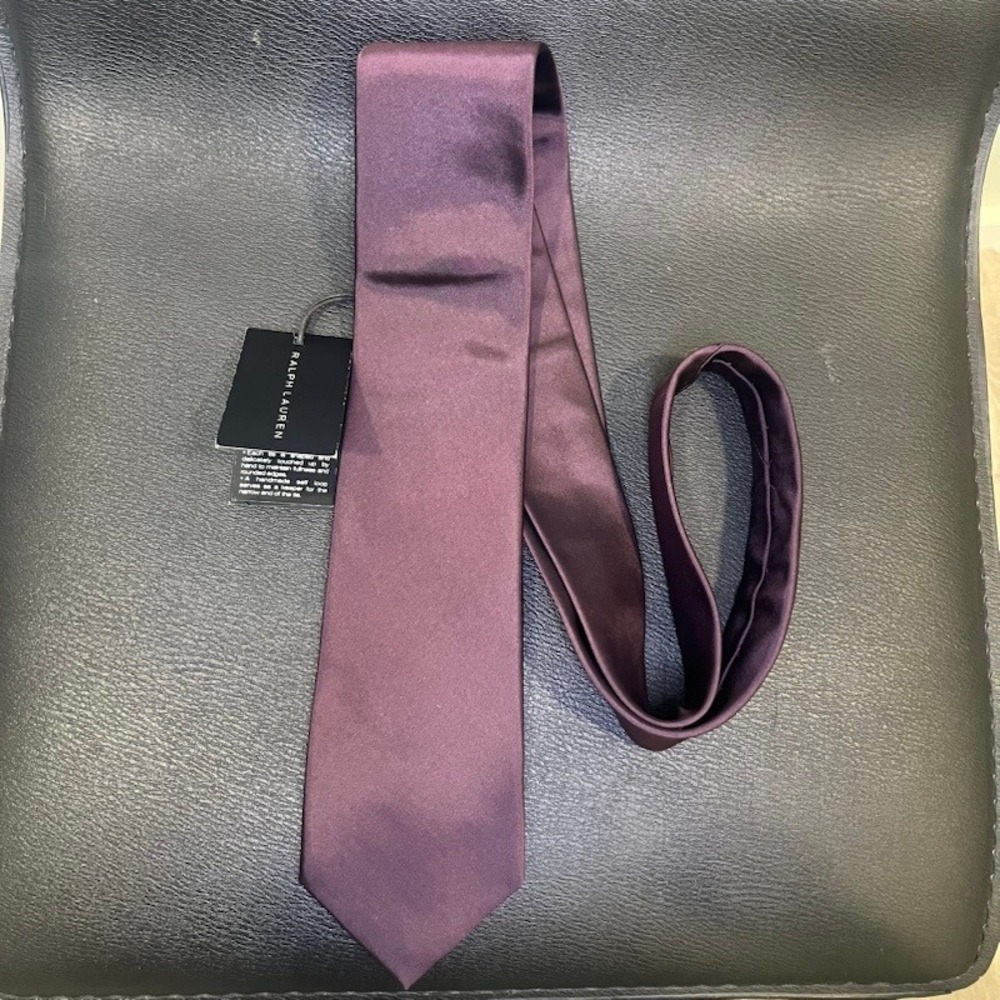 Ralph Lauren Black Label Silk Tie Purple Handmade in Italy Formal Necktie New